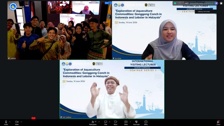 FIKP UMRAH dan UniSZA Malaysia Bedah Tantangan Biota Invasif dan Domestikasi Gonggong di Marine Gurindam Seminar Series 3
